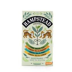 Hampstead Tea BIO Organic Green Tea Selection Green Tea -Pure, -Minze, -Ginger, -Lemon Produktbild