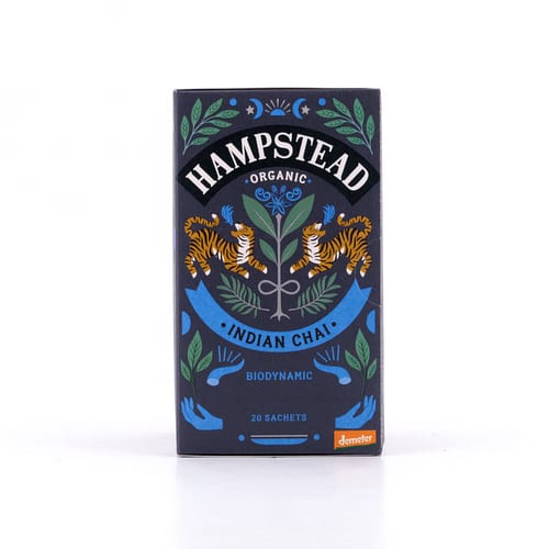 Hampstead Tea BIO Organic Indian Chai Black Tea 20 Teebeutel Gewürzter Schwarztee 40 Gramm Produktbild