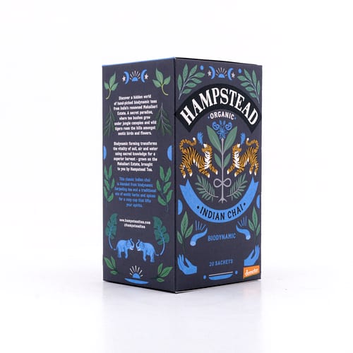 Hampstead Tea BIO Organic Indian Chai Black Tea 20 Teebeutel Gewürzter Schwarztee 40 Gramm Produktbild