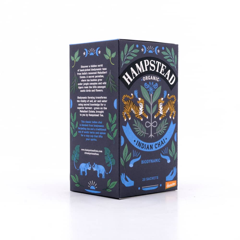 Hampstead Tea BIO Organic Indian Chai Black Tea 20 Teebeutel Gewürzter Schwarztee 40 Gramm Produktbild