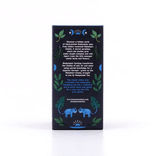 Hampstead Tea BIO Organic Indian Chai Black Tea 20 Teebeutel Gewürzter Schwarztee 40 Gramm Produktbild