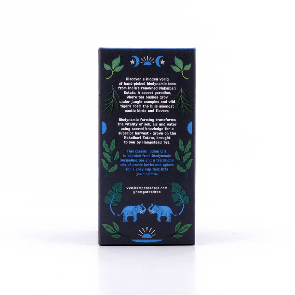 Hampstead Tea BIO Organic Indian Chai Black Tea 20 Teebeutel Gewürzter Schwarztee 40 Gramm Produktbild