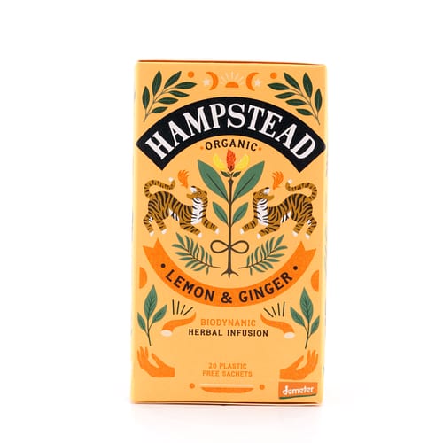 Hampstead Tea BIO Organic Lemon Ginger 20 Teebeutel 30 Gramm Produktbild