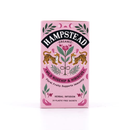 Hampstead Tea BIO Organic Rosehip Hibiscus 20 Teebeutel 30 Gramm Produktbild