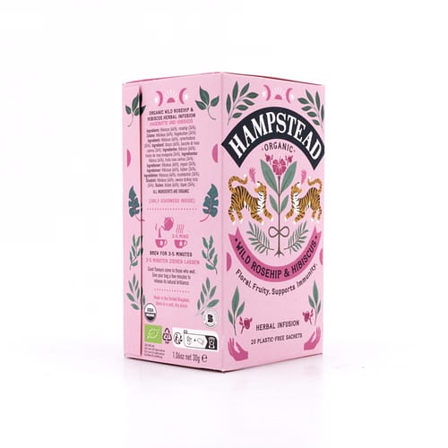 Hampstead Tea BIO Organic Rosehip Hibiscus 20 Teebeutel 30 Gramm Produktbild
