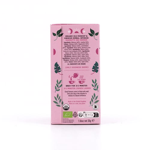 Hampstead Tea BIO Organic Rosehip Hibiscus 20 Teebeutel 30 Gramm Produktbild
