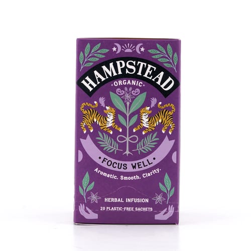 Hampstead Tea Focus Well 20 plastikfreie Teebeutel 40 Gramm Produktbild