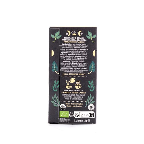 Hampstead Tea Madagascan Vanilla BIO-Schwarztee French Vanilla 20 Teebeutel 30 Gramm Produktbild