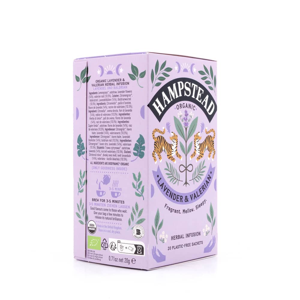 Hampstead Tea Meditate your Spirit Lavender & Valerian 20 Teeebeutel 20 Gramm Produktbild