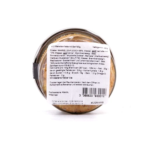 Jacques Gonidec Makrelenrillettes mit BIO-Senf 90 Gramm Produktbild