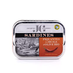 Jacques Gonidec Pikante Sardinen in nativem Bio-Olivenöl 115g Produktbild