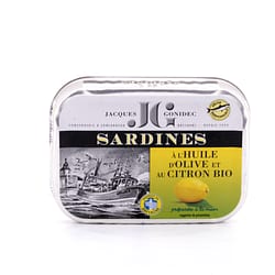 Jacques Gonidec Sardinen in Bio-Olivenöl mit Zitrone 115g Produktbild
