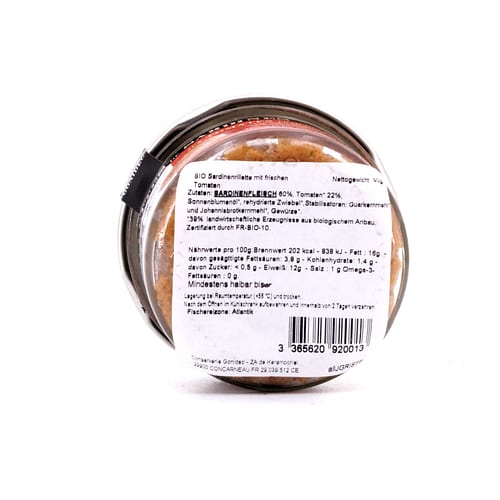 Jacques Gonidec Sardinenrillette mit frischen BIO-Tomaten 90 Gramm Produktbild