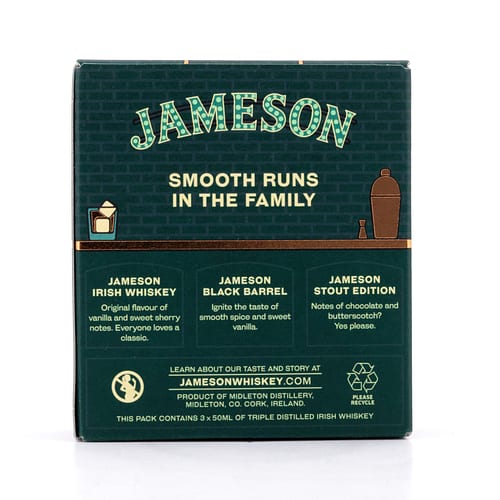 Jameson Tri-Pack Jameson Irish, Black Barrel & Stout Edition je 0,05l 0,150 Liter/ 40.0% vol Produktbild