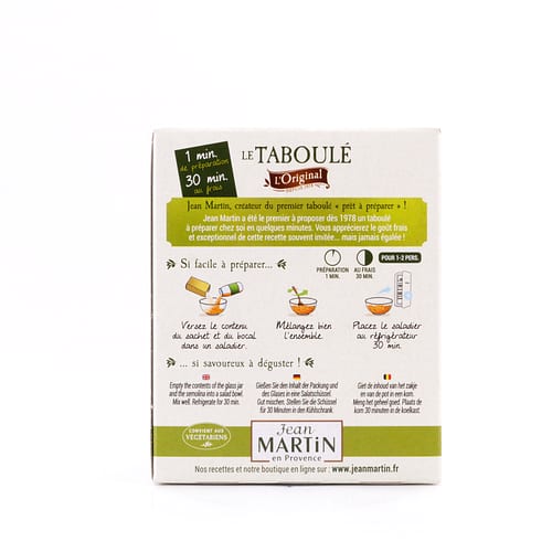 Jean MARTIN Le Taboulé Hartweizengrieß mit Gemüse 220 Gramm Produktbild