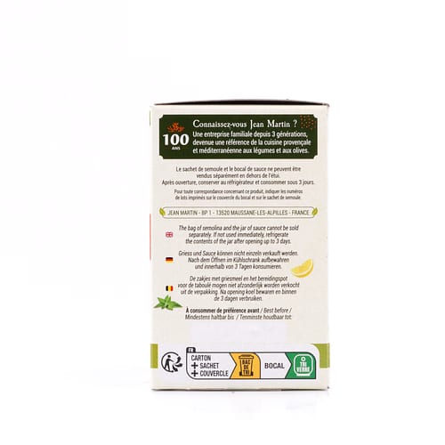 Jean MARTIN Le Taboulé Hartweizengrieß mit Gemüse 220 Gramm Produktbild