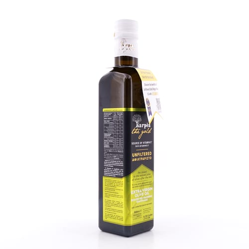 Karpea The Gold NAtives Olivenöl Extra Virgin Unfiltered 0,50 Liter Produktbild
