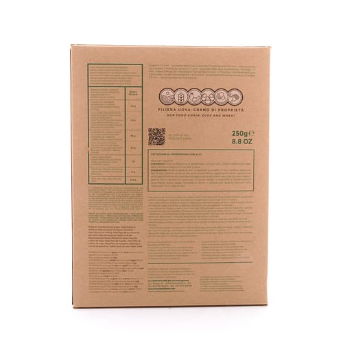 La Campofilone Fettuccine Eiernudeln mit scharfer Paprika 250 Gramm Produktbild