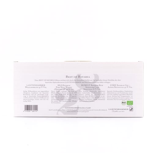 Lantenhammer Best of Bavarian 4 Champions Miniatur-Set je 0,050l Williamsbrand; Josef Gin Alpine; Slyrs Whisky & Rumult Rum 0,20 Liter/ 42.8% vol Produktbild