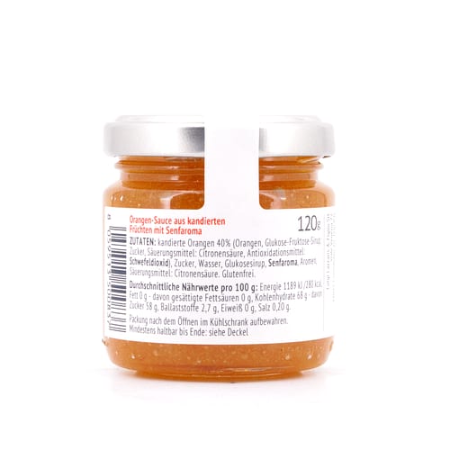 Lazzaris Orangen-Sauce aus kandierten Früchten mit Senfaroma Orangen Sauce Süß-Scharf 120 Gramm Produktbild