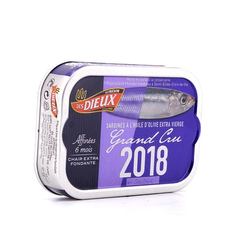 Le Trésor des Dieux Jahrgang Sardinen ´Grand Cru´ Jahrgang 2018 115g 86,30 Gramm Abtropfgewicht Produktbild