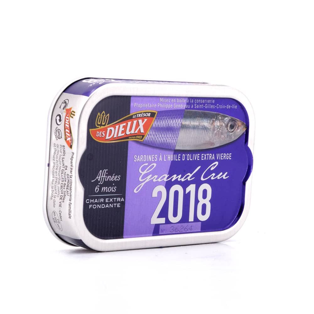 Le Trésor des Dieux Jahrgang Sardinen ´Grand Cru´ Jahrgang 2018 115g 86,30 Gramm Abtropfgewicht Produktbild