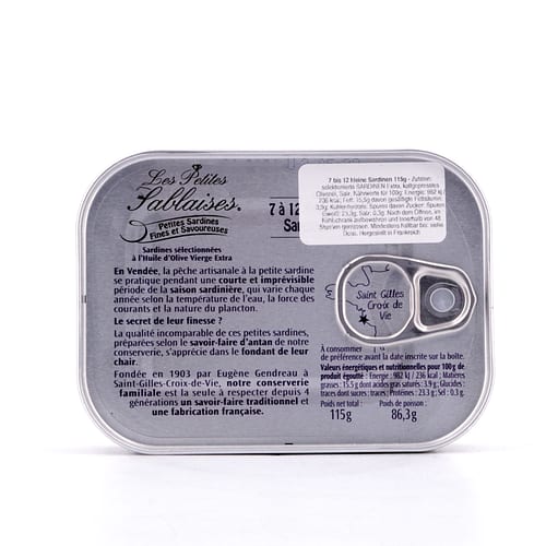 Le Trésor des Dieux Kleine Sardinen ´Les Petites Sablaises´ 115g 86,30 Gramm Abtropfgewicht Produktbild