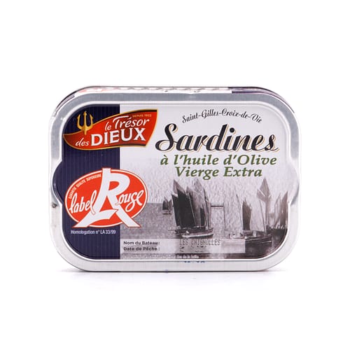Le Trésor des Dieux Sardinen in Olivenöl Extra Label Rouge 115g 86,30 Gramm Abtropfgewicht Produktbild