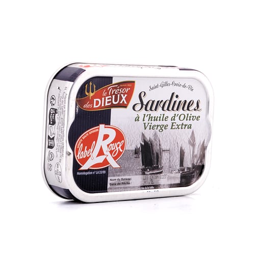 Le Trésor des Dieux Sardinen in Olivenöl Extra Label Rouge 115g 86,30 Gramm Abtropfgewicht Produktbild