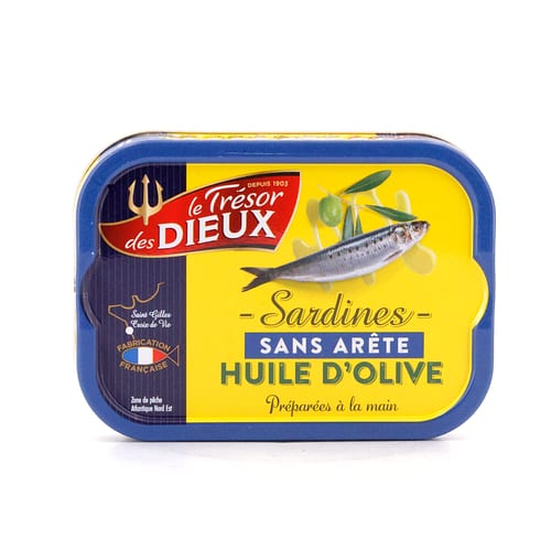Le Trésor des Dieux Sardinen in Olivenöl ohne Gräten 115g 80,50 Gramm Abtropfgewicht Produktbild