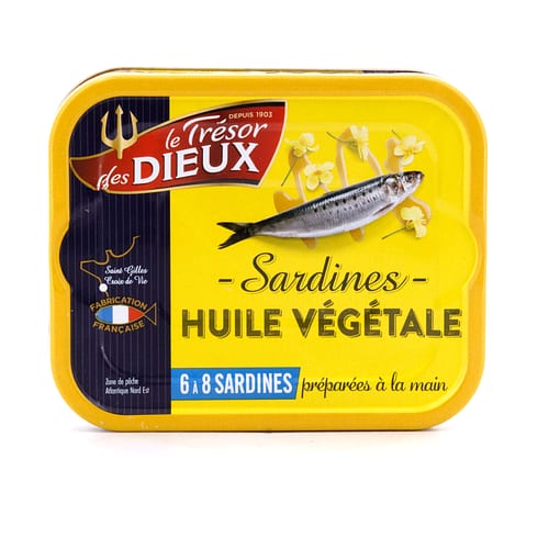 Le Trésor des Dieux Sardinen in Planzenöl 173g 70 Gramm Abtropfgewicht Produktbild