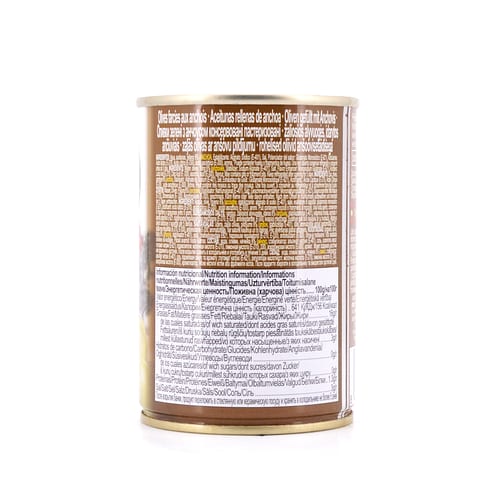 Liberitas Grüne Oliven gefüllt mit Anchovis 280g 100 Gramm Abtropfgewicht Produktbild