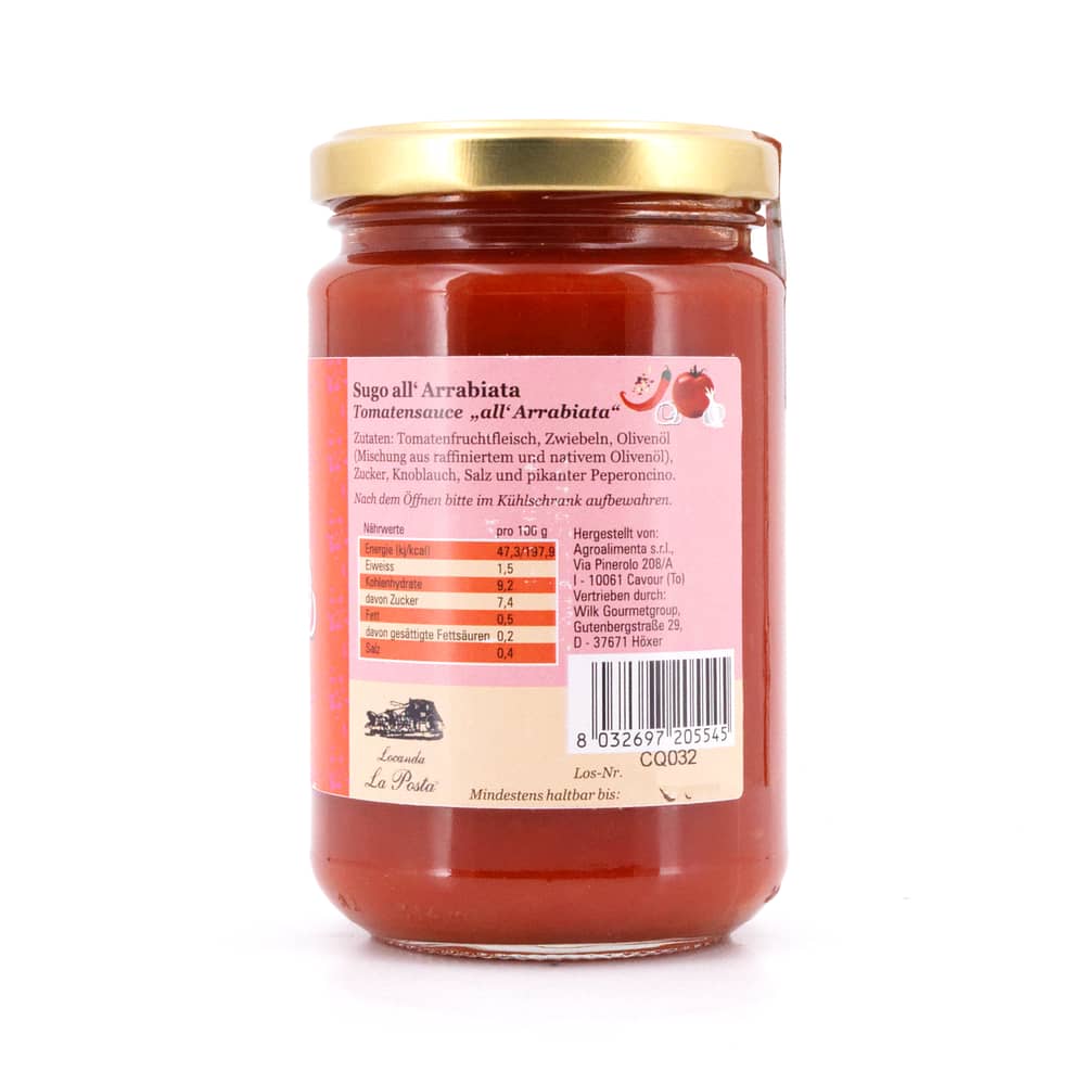 Locanda La Posta Sugo all`Arrabbiata Tomatensauce mit Peperoni 300 Gramm Produktbild