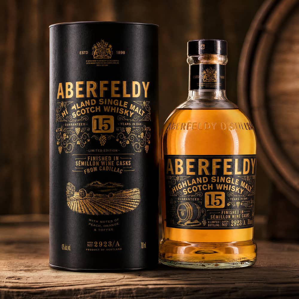 Aberfeldy 15 Jahre Finish in Sémillion Wine Casks From Cadillac 0,70 Liter/ 43.0% vol Produktbild