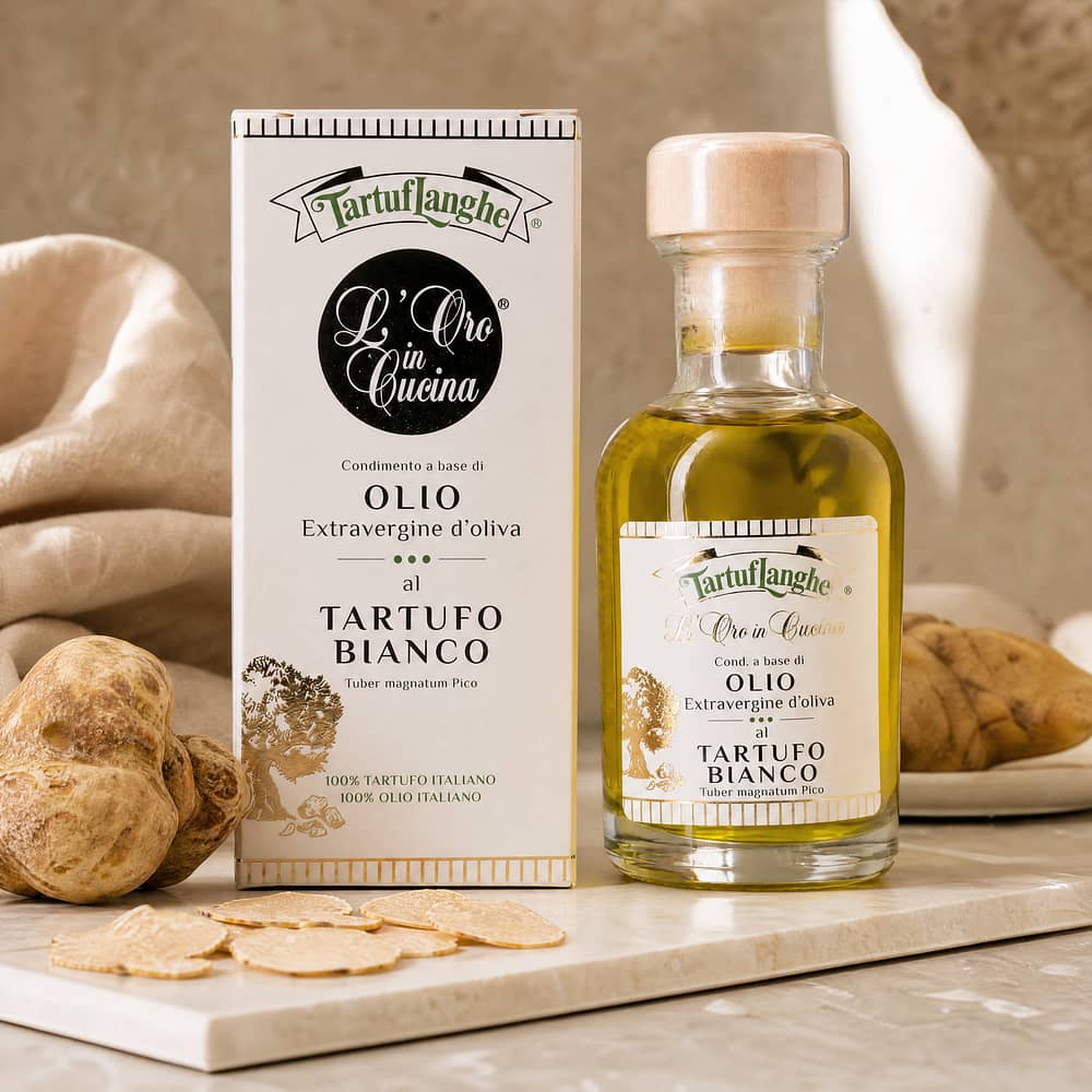 Anfosso Natives Olivenöl Tartuflanghe mit Scheiben von weißen Trüffel 0,055 Liter Produktbild