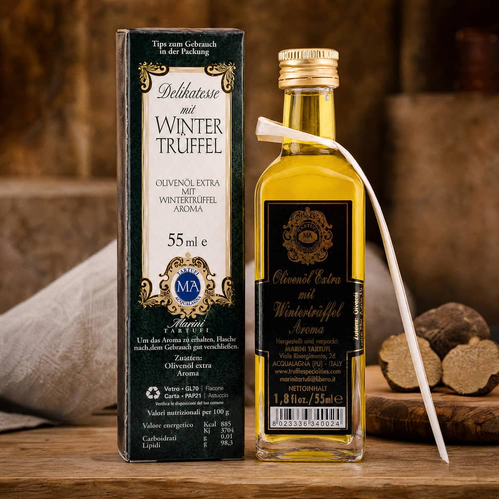 Anfosso Olivenöl mit schwarzem Trüffel Aroma 0,055 Liter Produktbild
