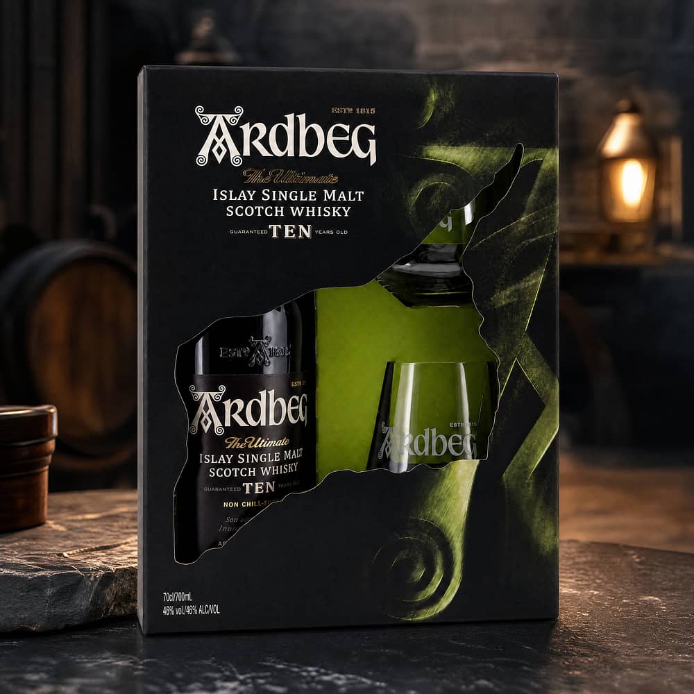 Ardbeg TEN 10 Jahre Geschenkset inkl. 2 Ardbeg-Gläsern 0,70 Liter/ 46.0% vol Produktbild