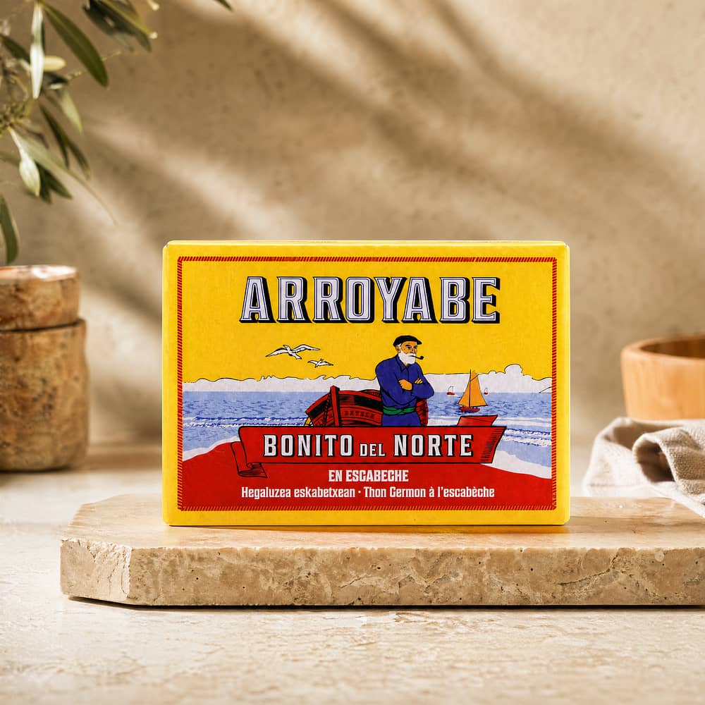 Arroyabe Bonito del Norte in Escabèche Sauce 111g Dose 73 Gramm Abtropfgewicht Produktbild