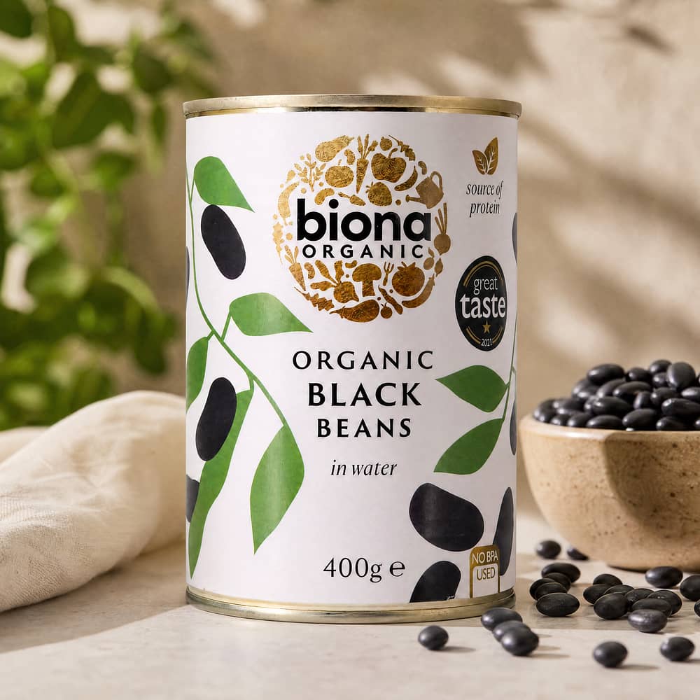 Biona Organic Black Beans Schwarze Bohnen 240 Gramm Abtropfgewicht Produktbild