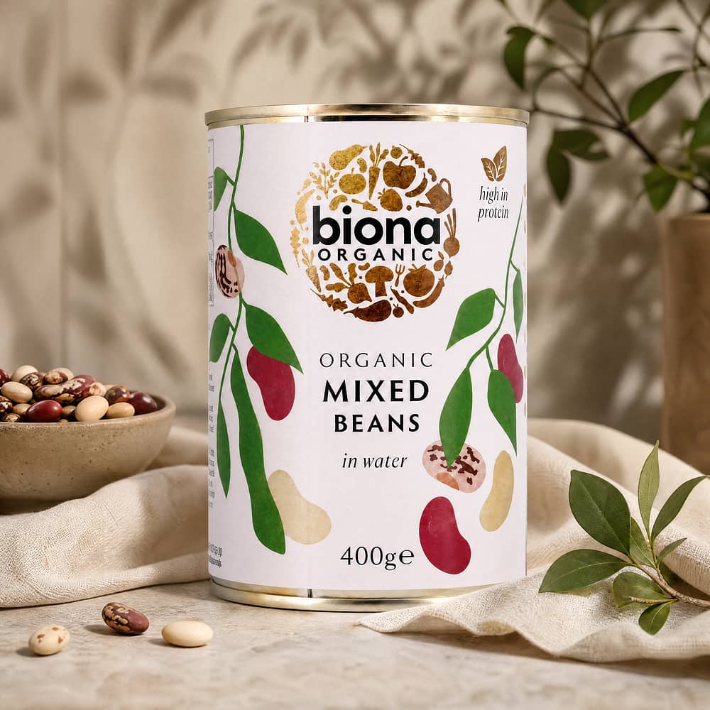 Biona Organic Mixed Beans Gemischte Bohnen 240 Gramm Abtropfgewicht Produktbild
