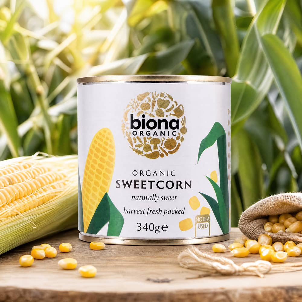 Biona Organic Sweetcorn Zuckermais – von Natur aus süß, erntefrisch verpackt 285 Gramm Abtropfgewicht Produktbild