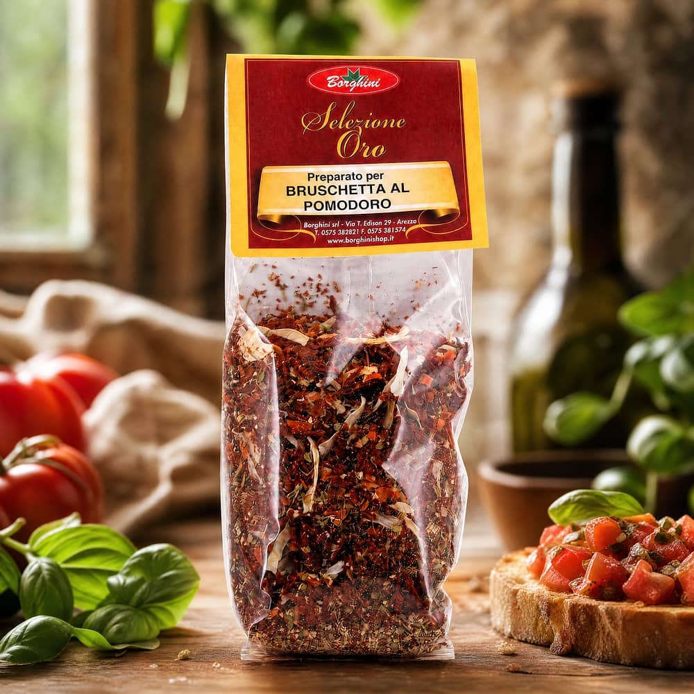 Borghini Pomodori Secchi Italiani Zubereitung für Bruschetta mit Tomaten 80 Gramm Produktbild