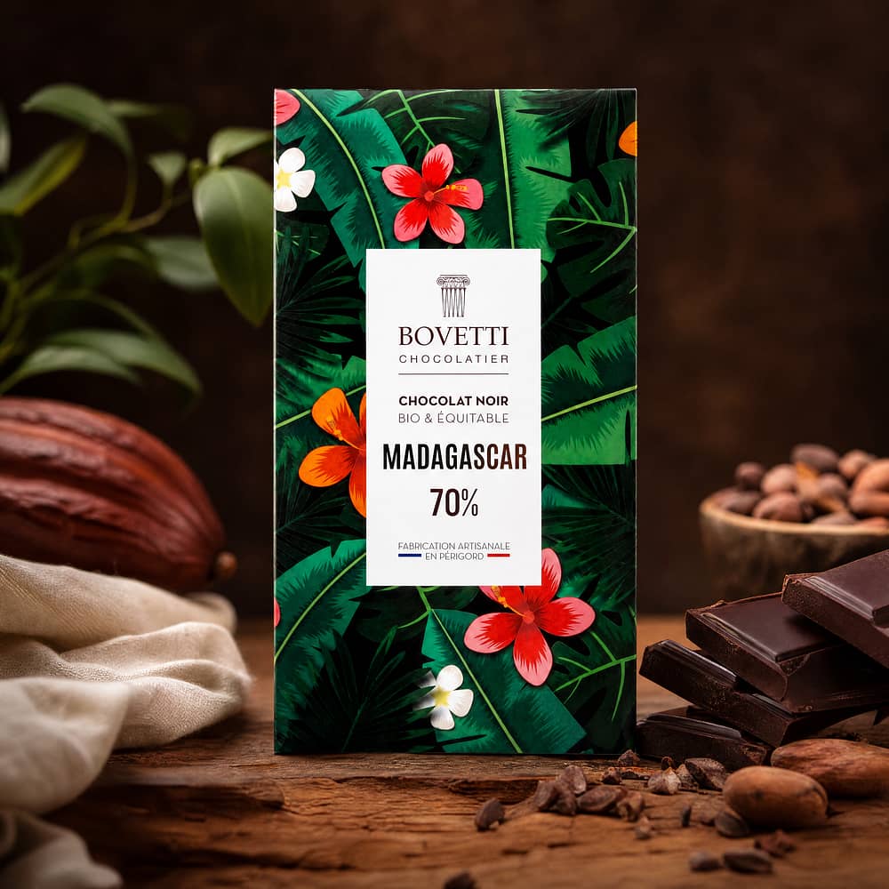 BOVETTI Chocolat Nior Madagascar 70% Zartbitter 80 Gramm Produktbild