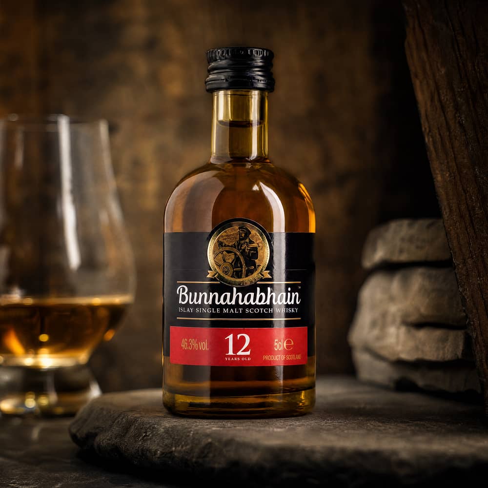 Bunnahabhain 12 Jahre Un-Chillfiltered Small Batch Miniatur 0,050 Liter/ 46.3% vol Produktbild