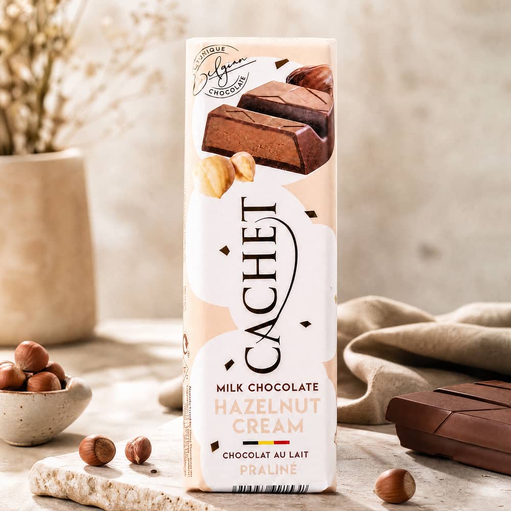 Cachet Milk Chocolate Hazelnut Cream Riegel Vollmilchschokolade gefüllt mit Haselnusscreme 47 Gramm Produktbild