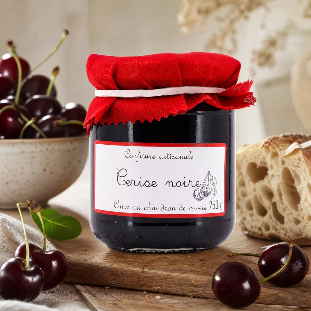 Confiture artisanale Cerise noire Schwarze Kirsch- Konfitüre 250 Gramm Produktbild