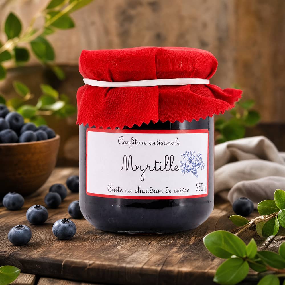 Confiture artisanale Myrtille Wilde Heidelbeer Konfitüre 250 Gramm Produktbild