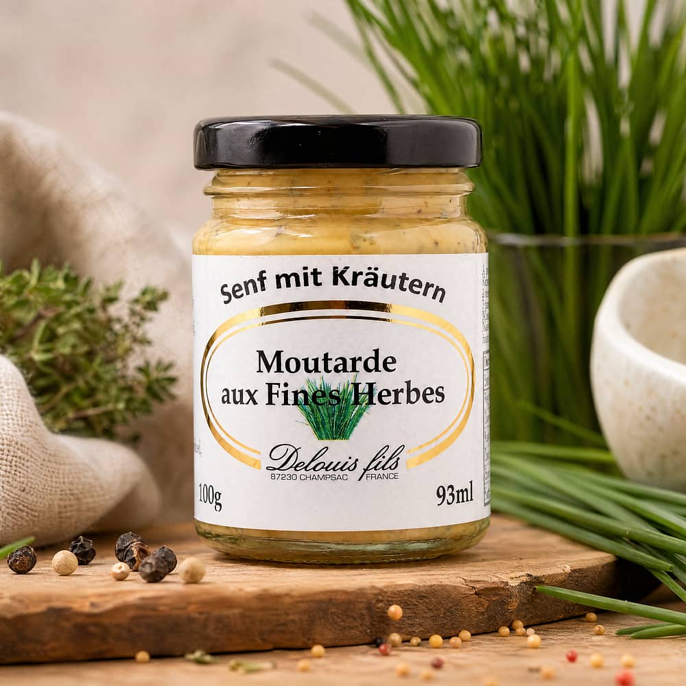 Delouis Fils Senf mit Kräutern 100 Gramm Produktbild