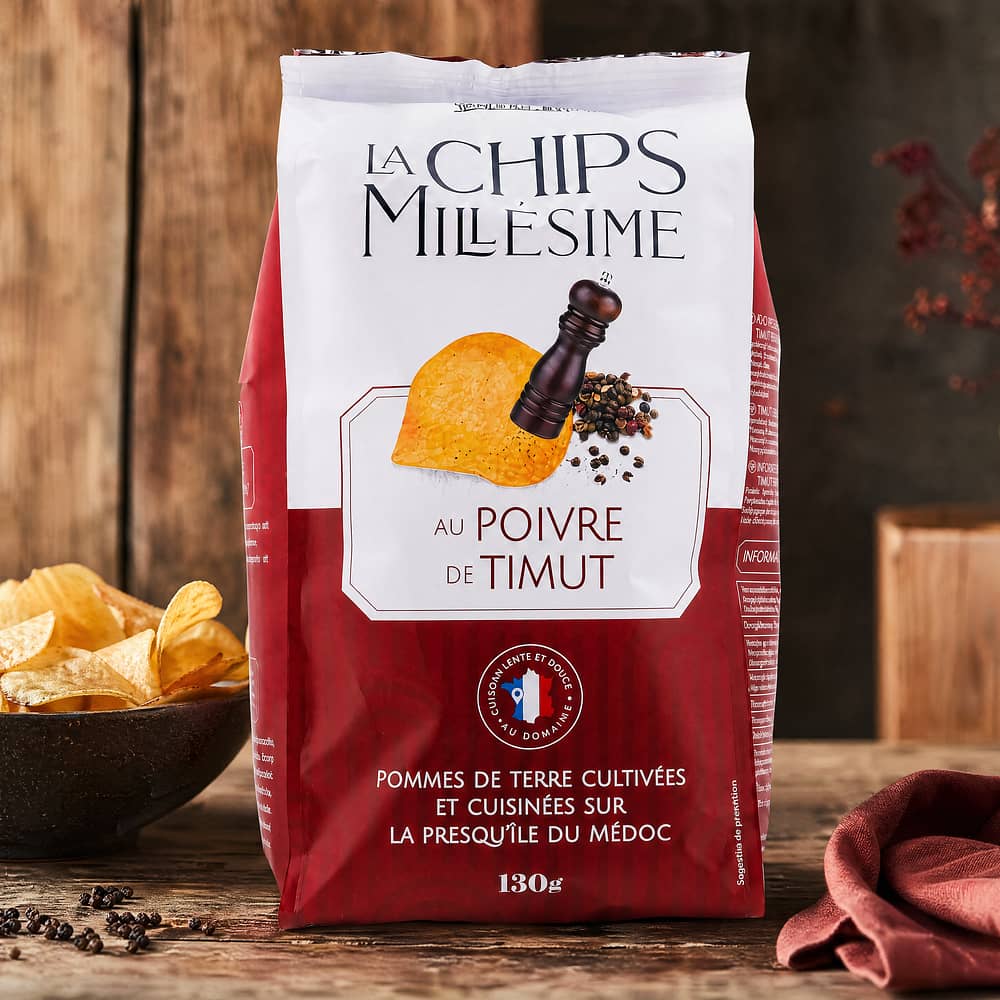 Domaine de la Croustille La Chips Millésime au Poivre de Timut Kartoffelchips mit Timut-Pfeffer-Geschmack 130 Gramm Produktbild