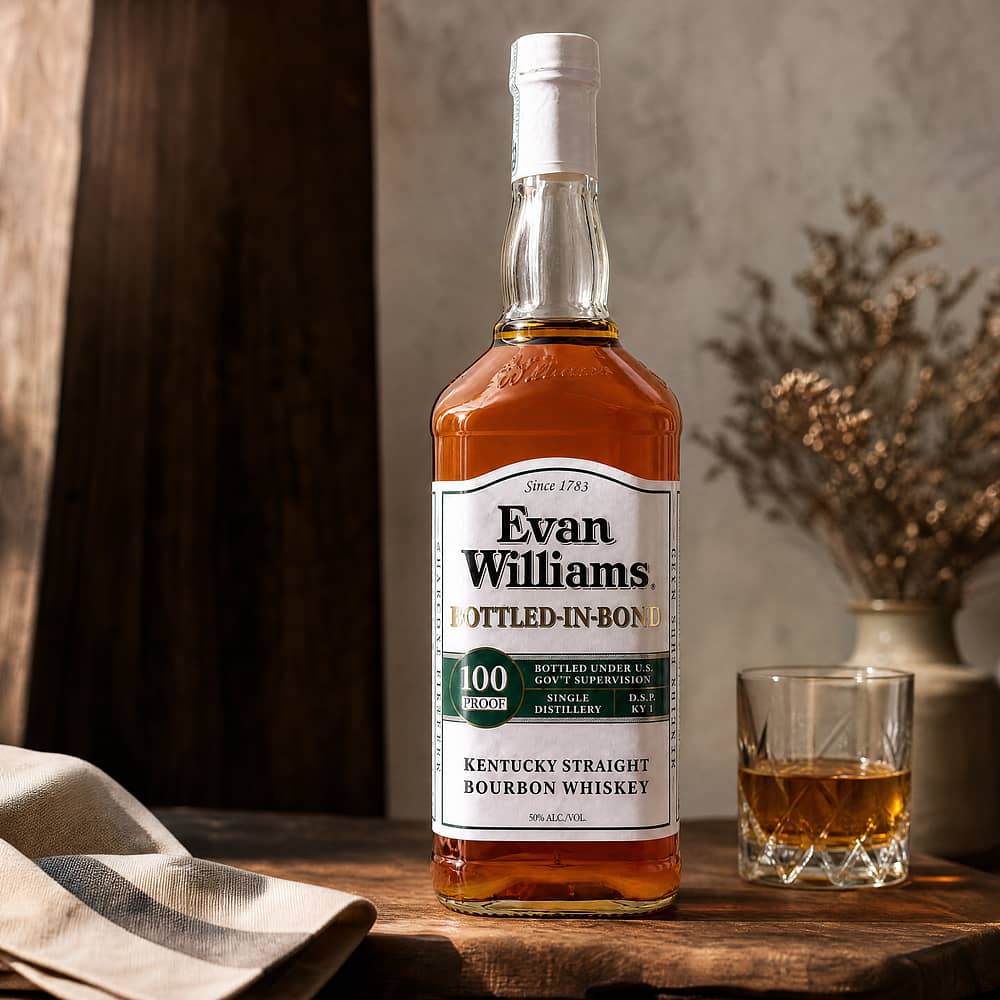 Evan Williams Bottled in Bond 100 Proof Kentucky Straight Bourbon Whiskey Literflasche 1 Liter/ 50.0% vol Produktbild